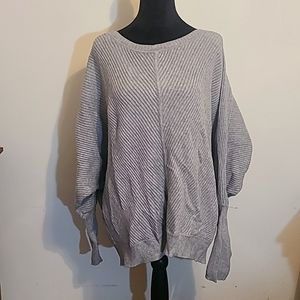 Devotion by cyrus,XL, GRAY, SWEATER TOP WITH WING SLEEVES